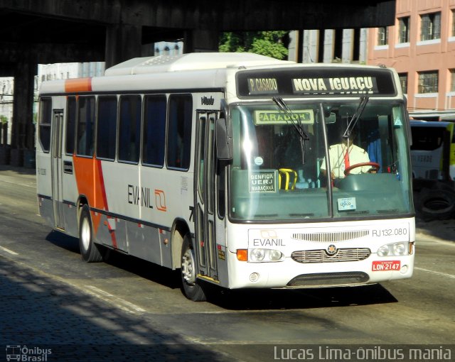 Evanil Transportes e Turismo RJ 132.080 na cidade de Rio de Janeiro, Rio de Janeiro, Brasil, por Lucas Lima. Número da foto: #2366876.