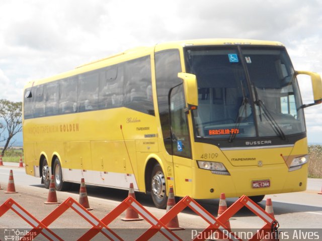 Viação Itapemirim 48109 na cidade de Cristalina, Goiás, Brasil, por Paulo Bruno Marins Alves. Número da foto: #2369998.