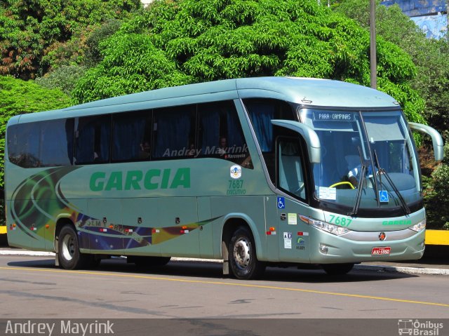 Viação Garcia 7687 na cidade de Londrina, Paraná, Brasil, por Andrey Gustavo. ID da foto: 2370350.