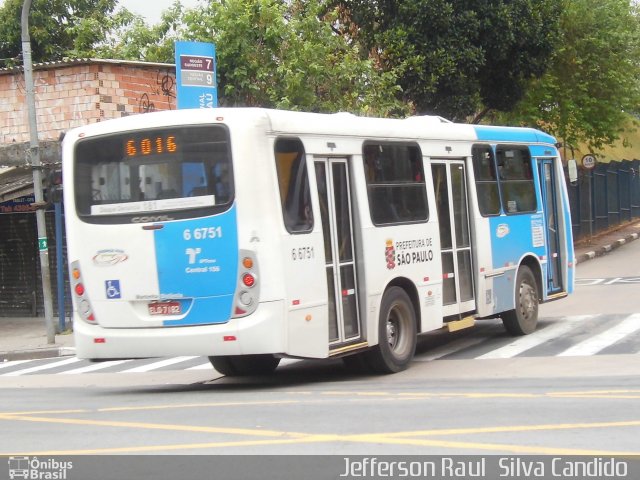Transwolff Transportes e Turismo 6 6751 na cidade de São Paulo, São Paulo, Brasil, por Jefferson Raul  Silva Candido . Número da foto: #2370606.