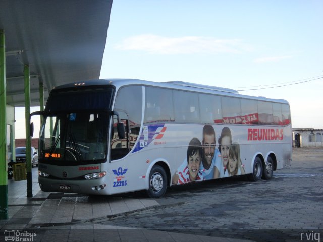 Reunidas Transportes Coletivos 22205 na cidade de General Carneiro, Paraná, Brasil, por Rodrigo Augusto  Vignaga. ID da foto: 2372091.