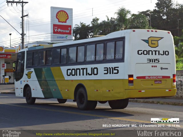 Empresa Gontijo de Transportes 3115 na cidade de Belo Horizonte, Minas Gerais, Brasil, por Valter Francisco. ID da foto: 2373024.