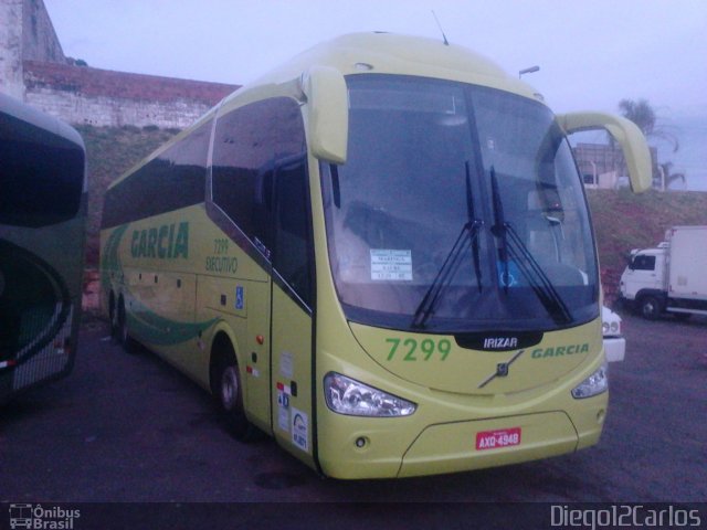 Viação Garcia 7299 na cidade de Bauru, São Paulo, Brasil, por Diego Carlos Oliveira. Número da foto: #2373504.