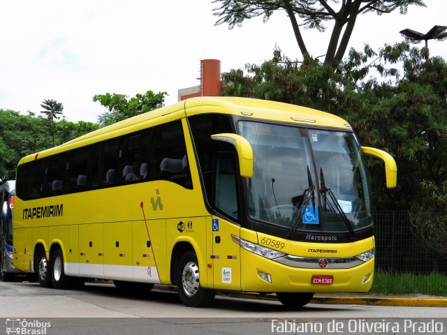 Viação Itapemirim 60589 na cidade de São Paulo, São Paulo, Brasil, por Fabiano de Oliveira Prado. ID da foto: 2343704.