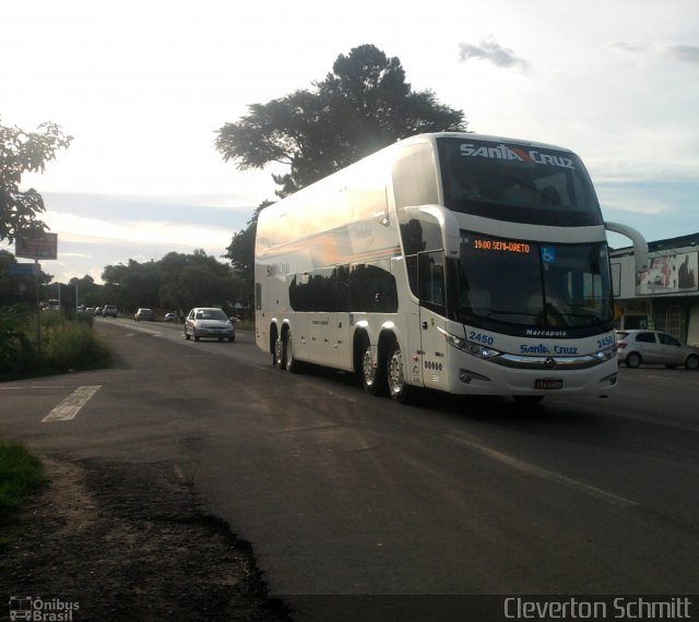 VUSC - Viação União Santa Cruz 2450 na cidade de Santa Maria, Rio Grande do Sul, Brasil, por Cleverton Schmitt. Número da foto: #2343007.