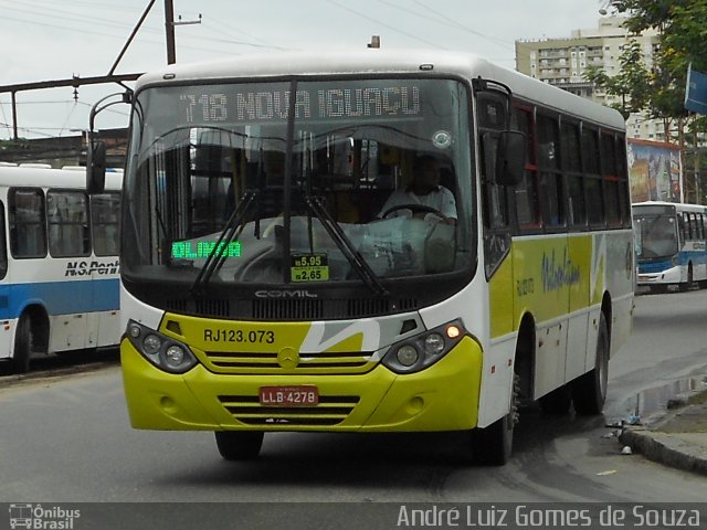 Viação Nilopolitana RJ 123.073 na cidade de Nova Iguaçu, Rio de Janeiro, Brasil, por André Luiz Gomes de Souza. ID da foto: 2377034.