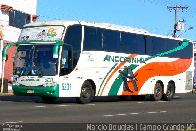 Empresa de Transportes Andorinha 5231 na cidade de Campo Grande, Mato Grosso do Sul, Brasil, por Márcio Douglas Ribeiro Venino. ID da foto: 2380479.
