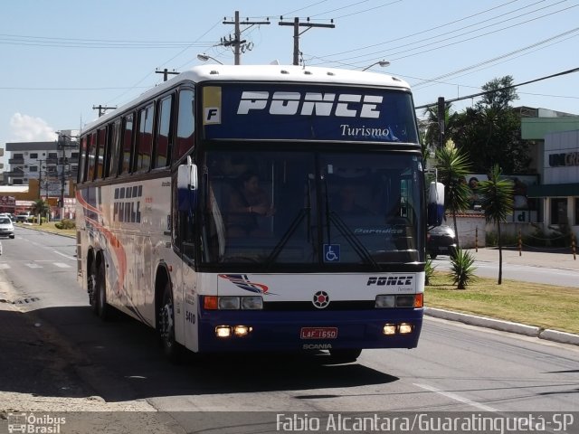 Ponce Turismo 5410 na cidade de Guaratinguetá, São Paulo, Brasil, por Fabio Alcantara. ID da foto: 2346620.