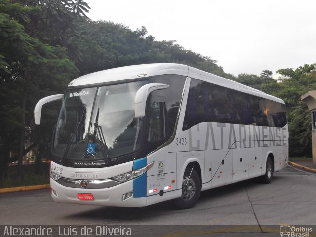 Auto Viação Catarinense 3428 na cidade de São Paulo, São Paulo, Brasil, por Alexandre  Luis de Oliveira. Número da foto: #2347523.