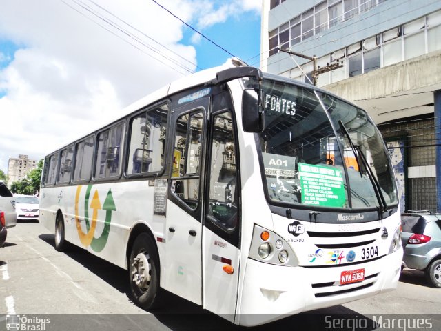 Viação São Pedro 3504 na cidade de Aracaju, Sergipe, Brasil, por Sergio Marques . Número da foto: #2349986.