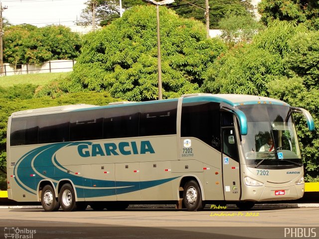 Viação Garcia 7202 na cidade de Londrina, Paraná, Brasil, por Paulo Henrique. ID da foto: 2354698.