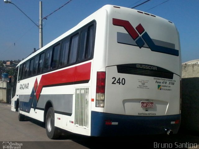 Gracimar Transporte e Turismo 240 na cidade de Embu das Artes, São Paulo, Brasil, por Bruno Santino. Número da foto: #2411192.
