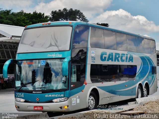 Viação Garcia 7214 na cidade de Curitiba, Paraná, Brasil, por Paulo Gustavo. ID da foto: 2410635.