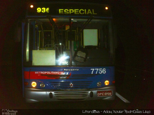 Viação Piracicabana 7756 na cidade de Cubatão, São Paulo, Brasil, por Adam Xavier Rodrigues Lima. Número da foto: #2413748.