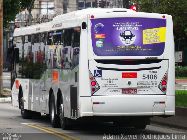 Metra - Sistema Metropolitano de Transporte 5406 na cidade de São Paulo, São Paulo, Brasil, por Adam Xavier Rodrigues Lima. ID da foto: 2412785.