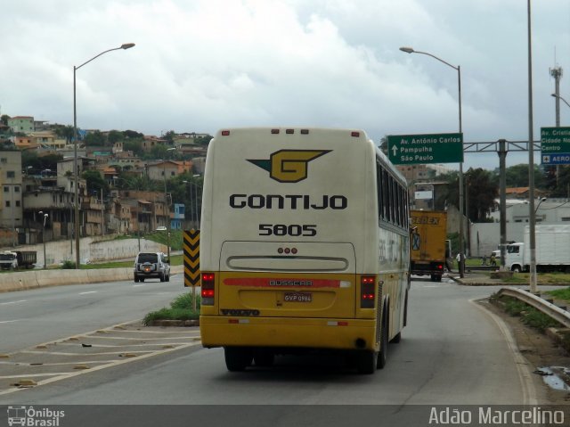 Empresa Gontijo de Transportes 5805 na cidade de Belo Horizonte, Minas Gerais, Brasil, por Adão Raimundo Marcelino. ID da foto: 2417687.