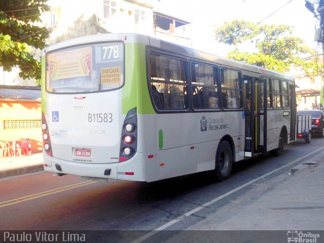 Viação Vila Real B11583 na cidade de Rio de Janeiro, Rio de Janeiro, Brasil, por Paulo Vitor Lima. Número da foto: #2419770.