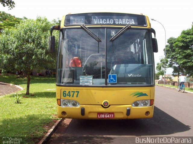 Viação Garcia 6477 na cidade de Arapongas, Paraná, Brasil, por Josino Vieira. ID da foto: 2424611.