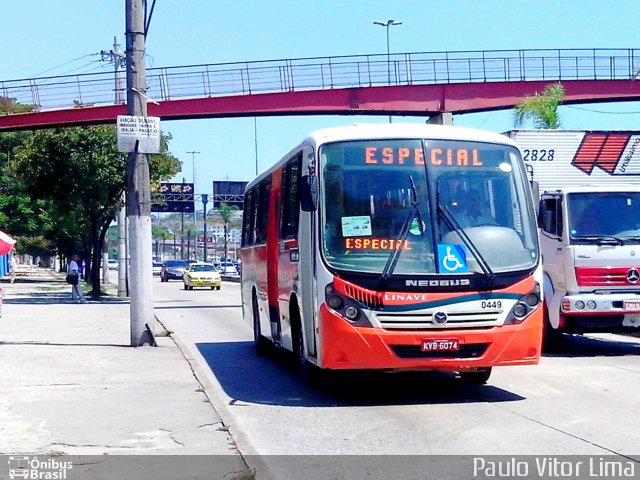 Linave Transportes 0449 na cidade de Rio de Janeiro, Rio de Janeiro, Brasil, por Paulo Vitor Lima. ID da foto: 2425368.