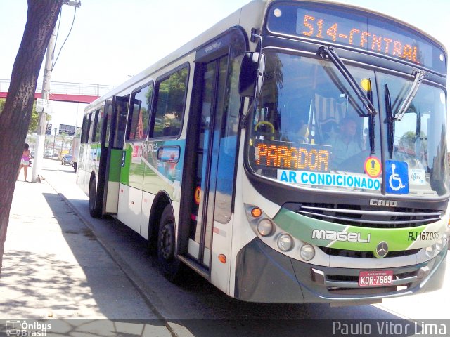 Transportes Mageli RJ 167.035 na cidade de Rio de Janeiro, Rio de Janeiro, Brasil, por Paulo Vitor Lima. Número da foto: #2428737.