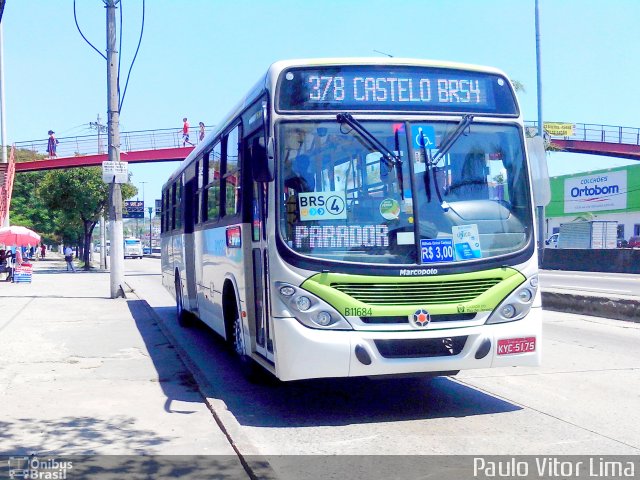 Viação Vila Real B11684 na cidade de Rio de Janeiro, Rio de Janeiro, Brasil, por Paulo Vitor Lima. Número da foto: #2428660.