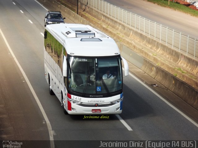Auto Viação Catarinense 3418 na cidade de Colombo, Paraná, Brasil, por Jerônimo Diniz. Número da foto: #2394912.