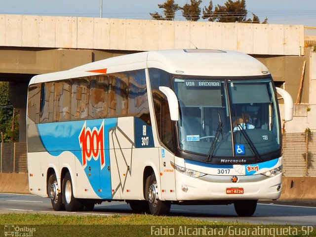 Auto Viação 1001 3017 na cidade de Guaratinguetá, São Paulo, Brasil, por Fabio Alcantara. ID da foto: 2430740.