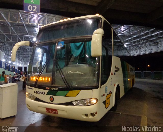 Empresa Gontijo de Transportes 14060 na cidade de Recife, Pernambuco, Brasil, por Nícolas Vitorino Lopes. ID da foto: 2431474.