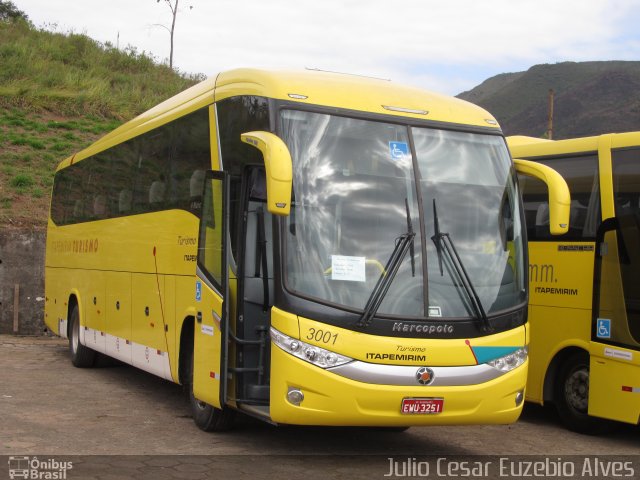 Viação Itapemirim 3001 na cidade de Ouro Preto, Minas Gerais, Brasil, por Julio Cesar Euzebio Alves. ID da foto: 2435982.