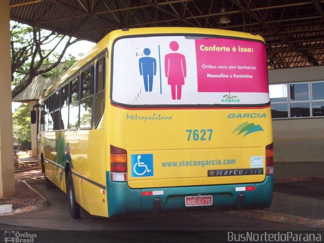 Viação Garcia 7627 na cidade de Arapongas, Paraná, Brasil, por Josino Vieira. Número da foto: #2436672.