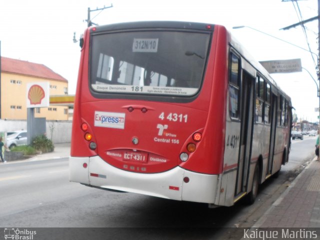 Express Transportes Urbanos Ltda 4 4311 na cidade de São Paulo, São Paulo, Brasil, por Kaique Martins. ID da foto: 2436568.