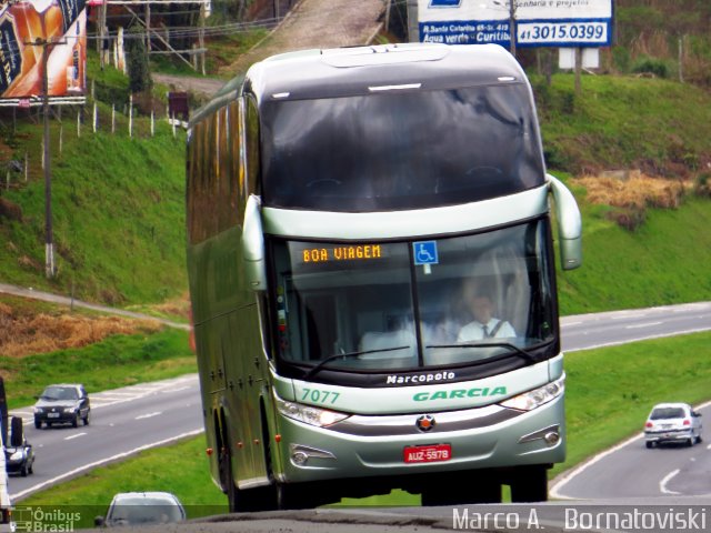 Viação Garcia 7077 na cidade de Campo Largo, Paraná, Brasil, por Marco A.   Bornatoviski. ID da foto: 2437835.