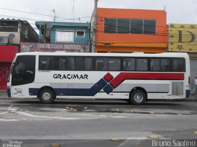 Gracimar Transporte e Turismo 280 na cidade de Taboão da Serra, São Paulo, Brasil, por Bruno Santino. Número da foto: #2437244.