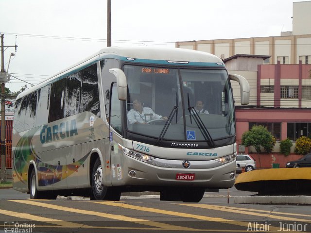 Viação Garcia 7216 na cidade de Londrina, Paraná, Brasil, por Altair Júnior. ID da foto: 2438904.