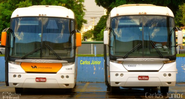 Viação Araguarina 10603 na cidade de Goiânia, Goiás, Brasil, por Carlos Júnior. Número da foto: #2438984.