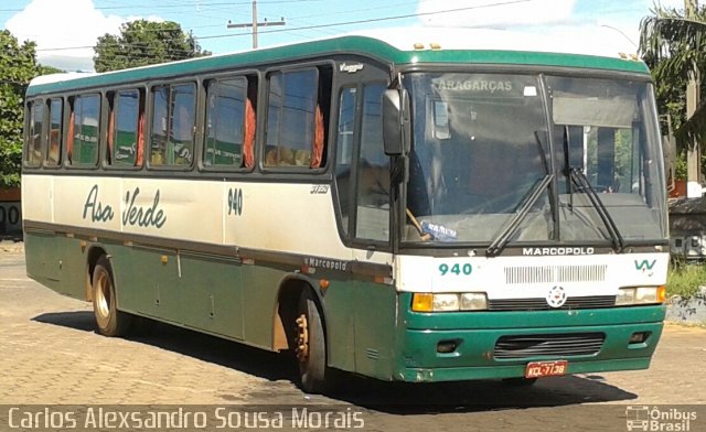 Viação Asa Verde 940 na cidade de Piranhas, Goiás, Brasil, por Carlos Alexsandro Sousa Morais. Número da foto: #2442309.