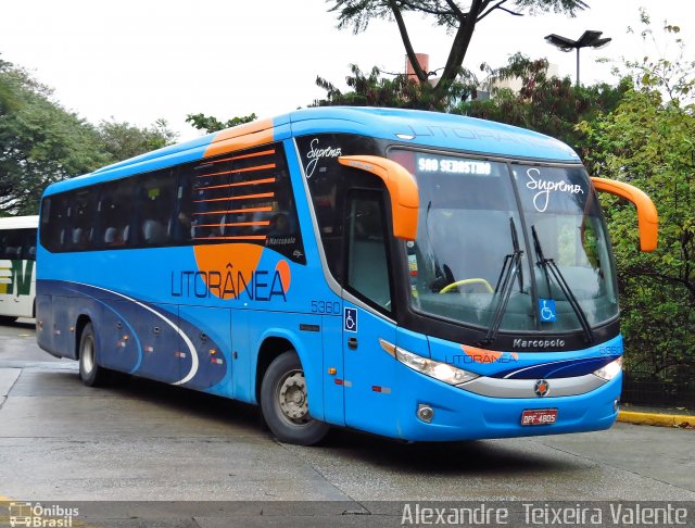 Litorânea Transportes Coletivos 5360 na cidade de São Paulo, São Paulo, Brasil, por Alexandre  Teixeira Valente. Número da foto: #2442021.