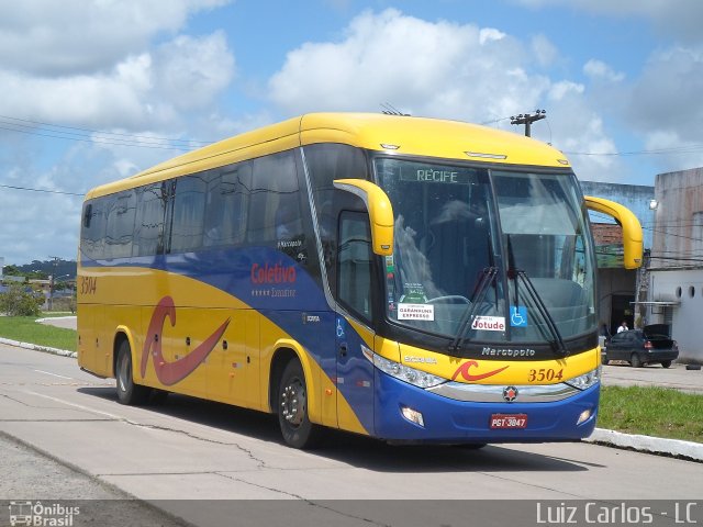Coletivo Transportes 3504 na cidade de Recife, Pernambuco, Brasil, por Luiz Carlos de Santana. Número da foto: #2442981.