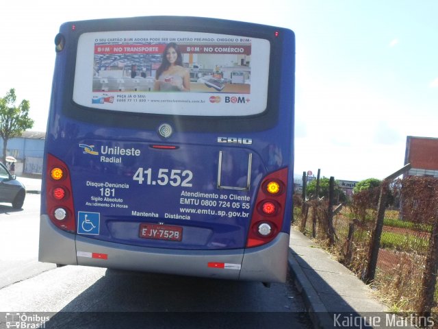 Radial Transporte Coletivo 41.552 na cidade de Itaquaquecetuba, São Paulo, Brasil, por Kaique Martins. ID da foto: 2448651.