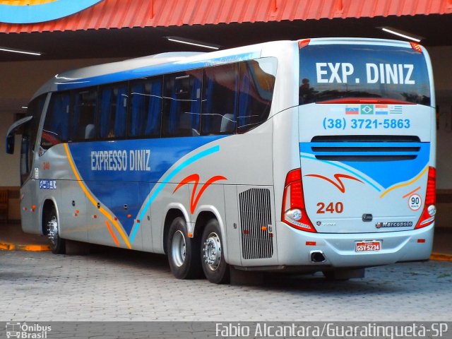 Expresso Diniz 240 na cidade de Guaratinguetá, São Paulo, Brasil, por Fabio Alcantara. ID da foto: 2449859.