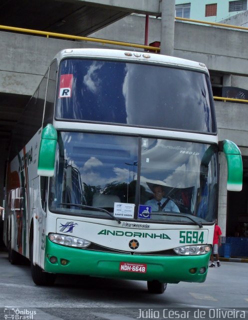 Empresa de Transportes Andorinha 5694 na cidade de São Bernardo do Campo, São Paulo, Brasil, por Júlio César de Oliveira. ID da foto: 2451101.