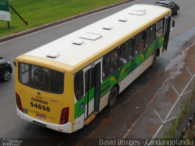 Condor Transportes Urbanos 54658 na cidade de Candangolândia, Distrito Federal, Brasil, por David Borges. ID da foto: 2400857.