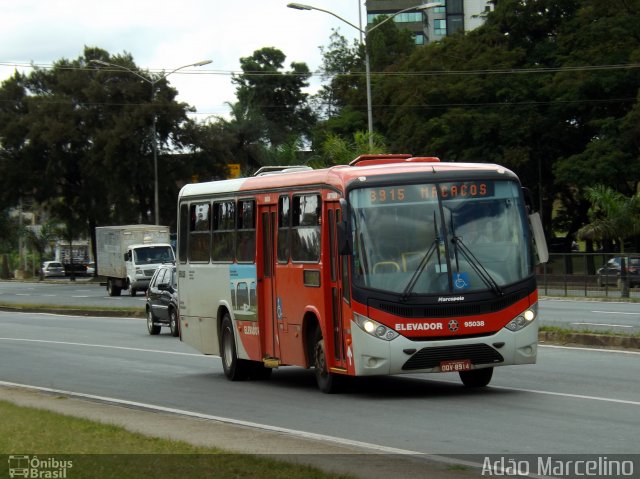 Santa Fé Transportes 95038 na cidade de Belo Horizonte, Minas Gerais, Brasil, por Adão Raimundo Marcelino. ID da foto: 2400586.