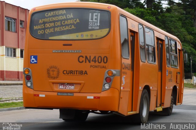 Transporte Coletivo Glória CN400 na cidade de Curitiba, Paraná, Brasil, por Matheus  Augusto. ID da foto: 2402647.