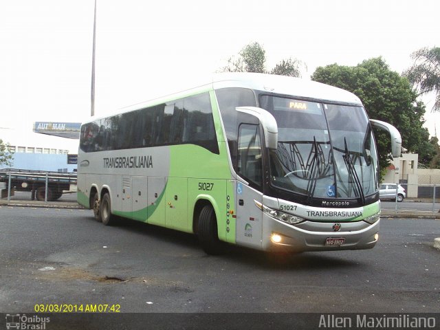 Transbrasiliana Transportes e Turismo 51027 na cidade de Uberaba, Minas Gerais, Brasil, por Allen Maximiliano. Número da foto: #2403402.