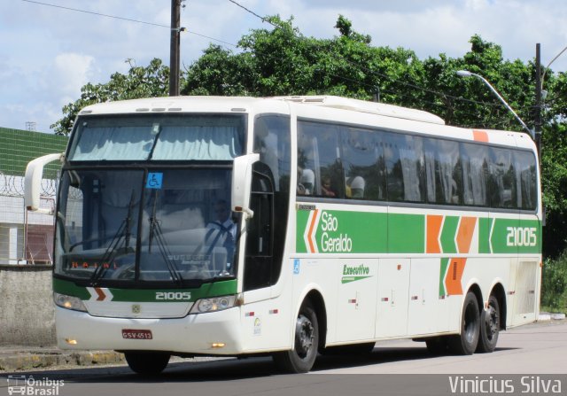 Cia. São Geraldo de Viação 21005 na cidade de Recife, Pernambuco, Brasil, por Vinicius Silva. Número da foto: #2406705.