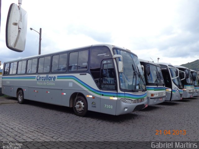 Auto Omnibus Circullare 7308 na cidade de Poços de Caldas, Minas Gerais, Brasil, por Gabriel D` Arque  Martins. ID da foto: 2405497.