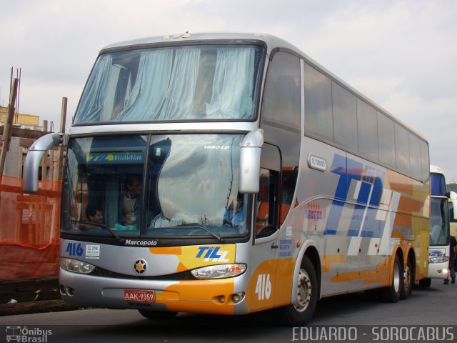 TIL Transportes Coletivos 416 na cidade de São Paulo, São Paulo, Brasil, por EDUARDO - SOROCABUS. Número da foto: #2405627.
