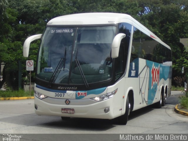 Auto Viação 1001 3007 na cidade de São Paulo, São Paulo, Brasil, por Matheus de Melo Bento. ID da foto: 2405400.