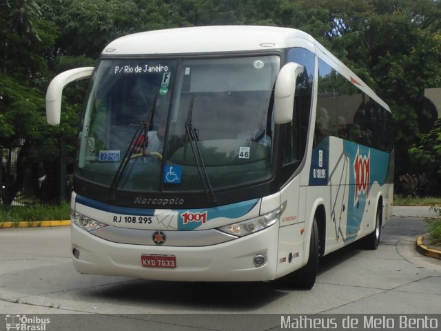 Auto Viação 1001 RJ 108.295 na cidade de São Paulo, São Paulo, Brasil, por Matheus de Melo Bento. ID da foto: 2407795.